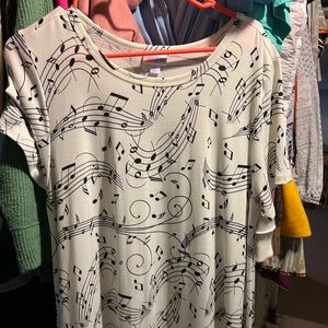 Lularoe large music note Carly Dress Exc condition, only worn once